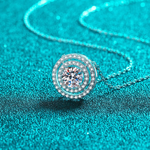 Eternal Radiance Double Round Shaped Necklace Dot - Jewelry