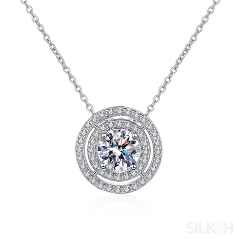 Eternal Radiance Double Round Shaped Necklace Dot - Jewelry