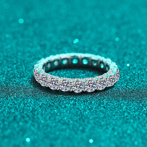 Eternity Moissanite Pave Wedding Band Jet