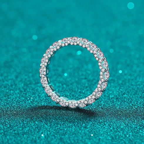 Eternity Moissanite Pave Wedding Band Jet