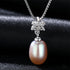 Flower Pendant Sterling Silver Freshwater Pearl Necklace