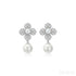 Flower Style 925 Sterling Silver Pearl Shell Bead Stud