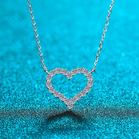 Forever Shine Heart Shaped Moissanite Necklace Bea - Jewelry