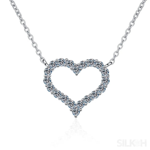 Forever Shine Heart Shaped Moissanite Necklace Bea - Jewelry