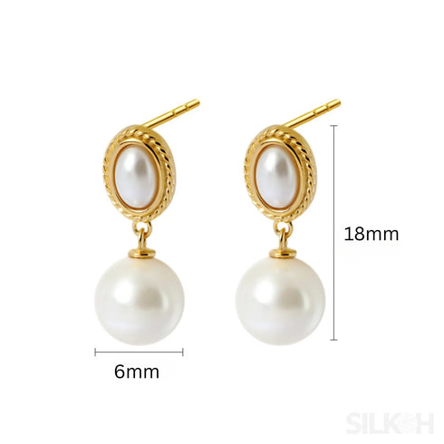 Freshwater 18k Gold Plated Sterling Silver Pearl Drop
