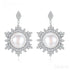 Freshwater Snowflake Shape Sterling Silver Pearl Stud