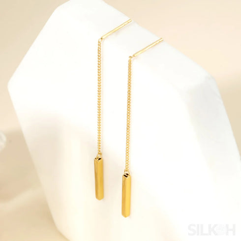 Gold Plated Sterling Silver Tassel Long Earrings Audrey