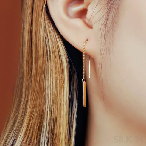 Gold Plated Sterling Silver Tassel Long Earrings Audrey