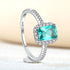 Green Radiant Cut Sterling Silver Engagement Ring Lainey
