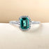 Green Radiant Cut Sterling Silver Engagement Ring Lainey