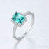Green Radiant Cut Sterling Silver Engagement Ring Lainey