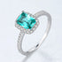 Green Radiant Cut Sterling Silver Engagement Ring Lainey