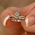Half Carat Moissanite Sterling Silver Crown Engagment Ring