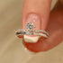 Half Carat Moissanite Sterling Silver Crown Engagment Ring
