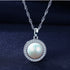 Halo Sterling Silver Natural Pearl Wedding Jewelry Set Ann