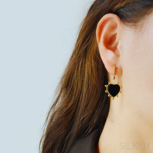 Heart Shaped 18k Gold Plated Sterling Silver Hoop Earrings