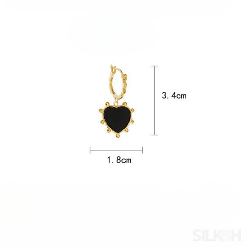 Heart Shaped 18k Gold Plated Sterling Silver Hoop Earrings