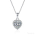 Heart Shaped 925 Sterling Silver Moissanite Necklace Cia
