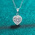 Heart Shaped 925 Sterling Silver Moissanite Necklace Cia