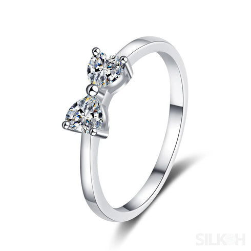 Heart Shaped Moissanite Bow Ring Jax - Jewelry
