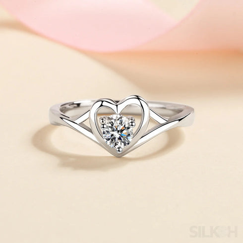 Heart Shaped Moissanite Promise Ring Kya - Jewelry