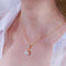 Heart Shaped Pearl Drop Chain Necklace Mia - Jewelry