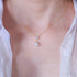 Heart Shaped Pearl Drop Chain Necklace Mia - Jewelry
