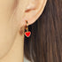 Heart Shaped Sterling Silver Retro Hoop Earrings Una
