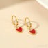 Heart Shaped Sterling Silver Retro Hoop Earrings Una