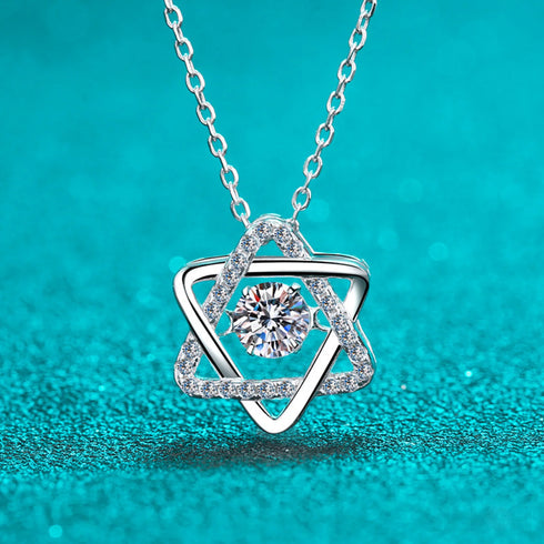 Hexagram Moissanite 925 Sterling Silver Necklace Eve