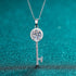 Key Shaped 925 Sterling Silver Moissanite Necklace Cat