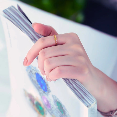 Letter Sterling Silver Stackable Love Ring Sue - Jewelry