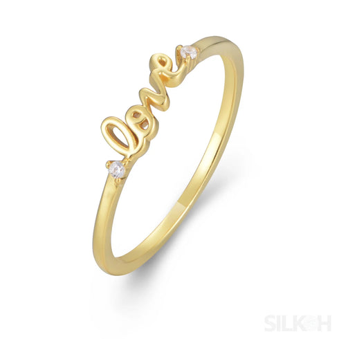 Letter Sterling Silver Stackable Love Ring Sue - Jewelry