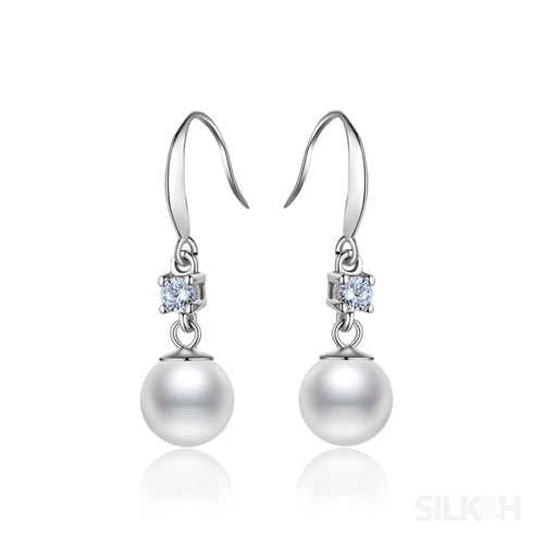 Long Shell Bead 925 Sterling Silver Pearl Earrings Adalyn