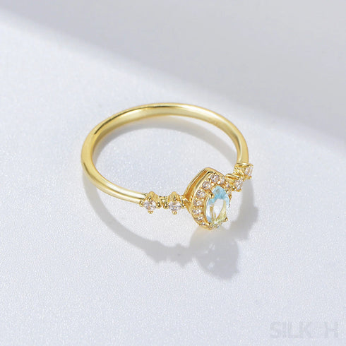 Marquise Sterling Silver Blue Topaz Ring Nia - Jewelry