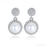 Micropaved Cubic Zirconia Sterling Silver Pearl Bridal