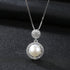 Micropaved Cubic Zirconia Sterling Silver Pearl Bridal