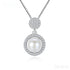 Micropaved Cubic Zirconia Sterling Silver Pearl Bridal