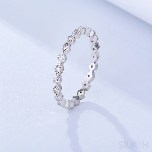 Minimalistic Sterling Silver Zircon Thin Ring Rae - Jewelry