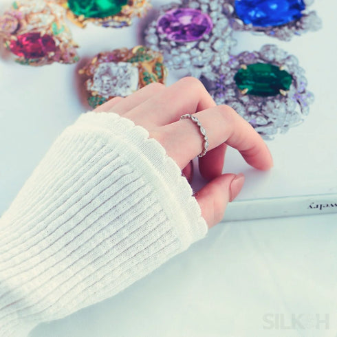 Minimalistic Sterling Silver Zircon Thin Ring Rae - Jewelry