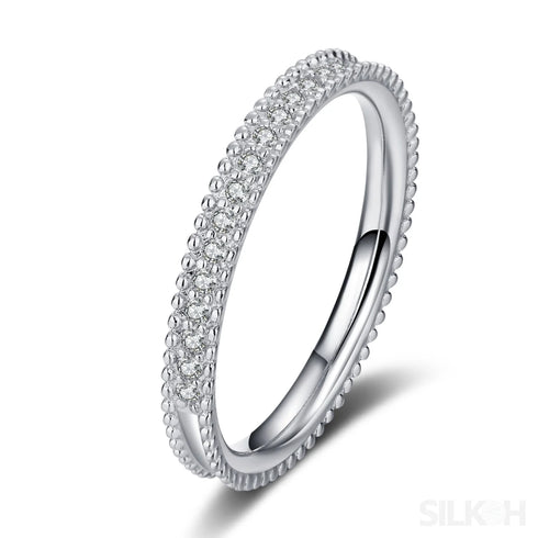 Moissanite Eternity Wedding Band Joy - Jewelry