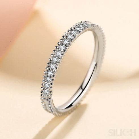 Moissanite Eternity Wedding Band Joy - Jewelry