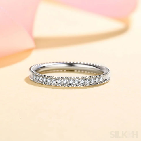 Moissanite Eternity Wedding Band Joy - Jewelry