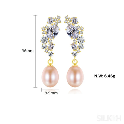 Natural Freshwater Sterling Silver Pearl Stud Earring