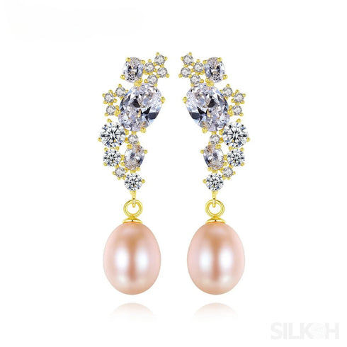 Natural Freshwater Sterling Silver Pearl Stud Earring