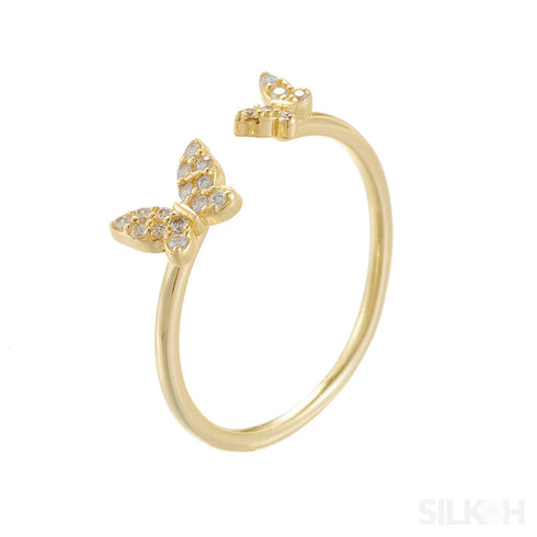 Open Sterling Silver Butterfly Ring Noa - Jewelry