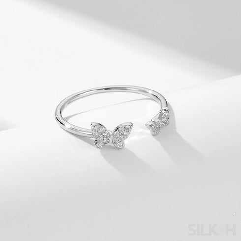 Open Sterling Silver Butterfly Ring Noa - Jewelry