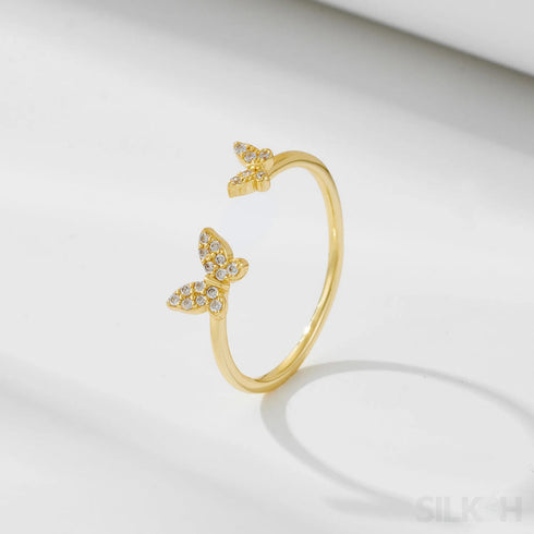 Open Sterling Silver Butterfly Ring Noa - Jewelry