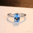 Oval Blue Topaz Sterling Silver Engagement Ring Una