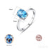 Oval Blue Topaz Sterling Silver Engagement Ring Una
